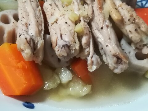 鶏手羽の野菜ごろごろスープ煮